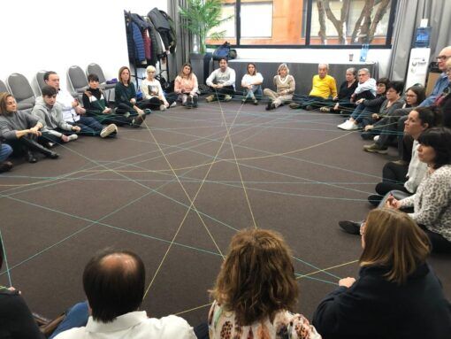A group sharing in a circle